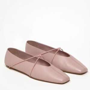 M Gemi THE UNA Mary Jane Ballet Flats in Antique Rose Nappa Leather
Pink NEW 38